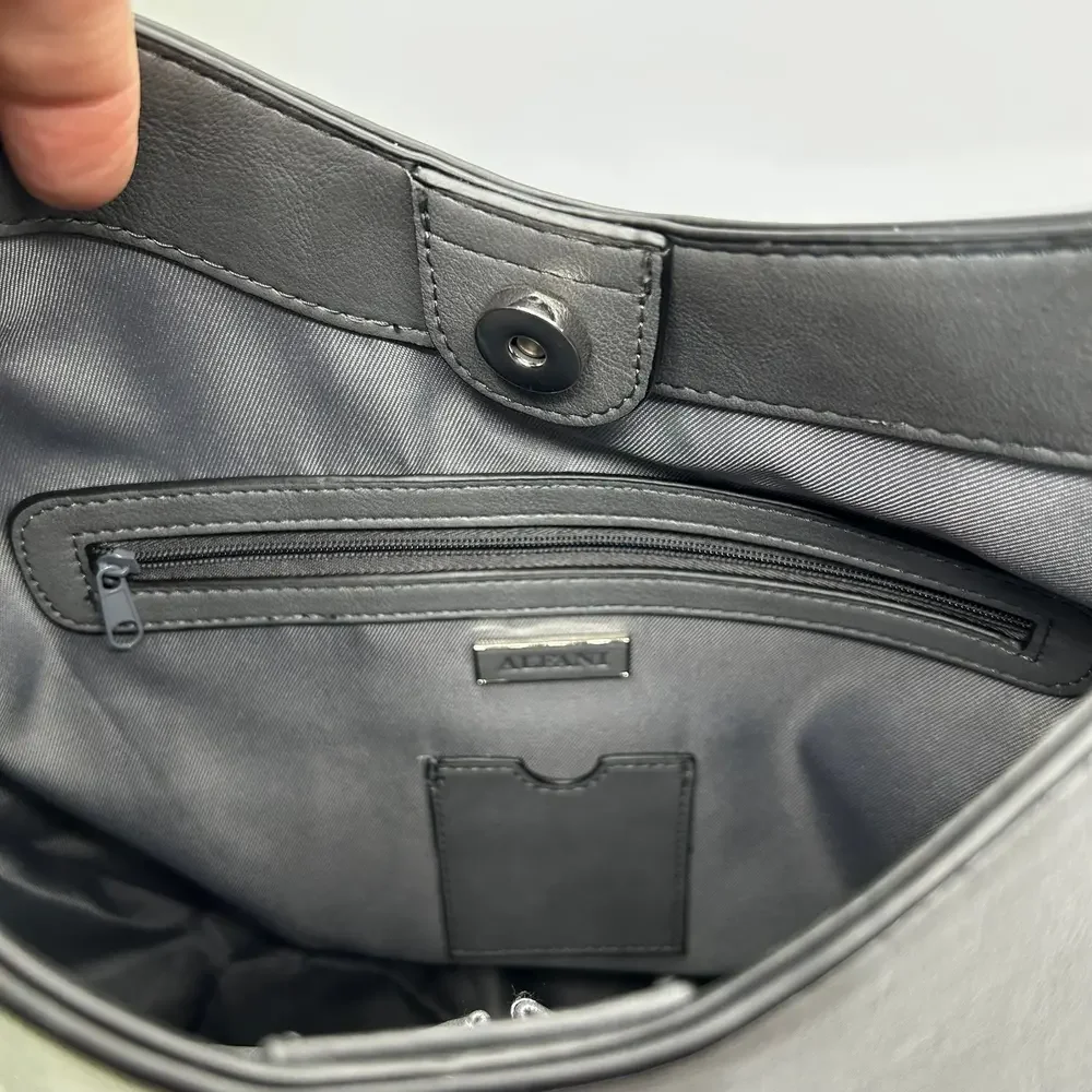 Alfani Gray Faux Leather Hobo Shoulder Bag - Picture 9 of 10